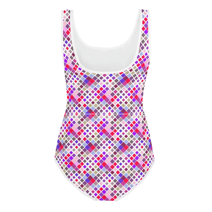 Colorful Square Patterns Youth Swimsuit - Ver 4 product image (2)