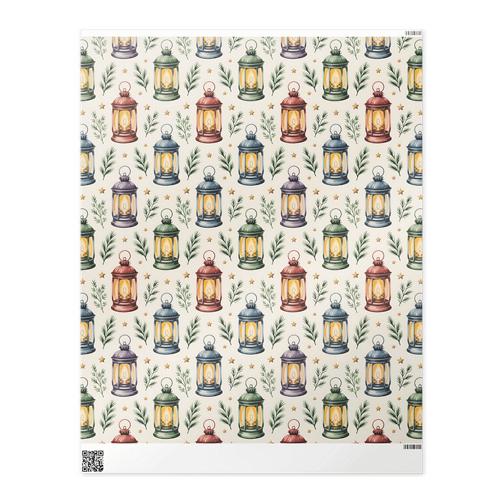 Vintage Christmas Lanterns Wrapping Paper product image (2)