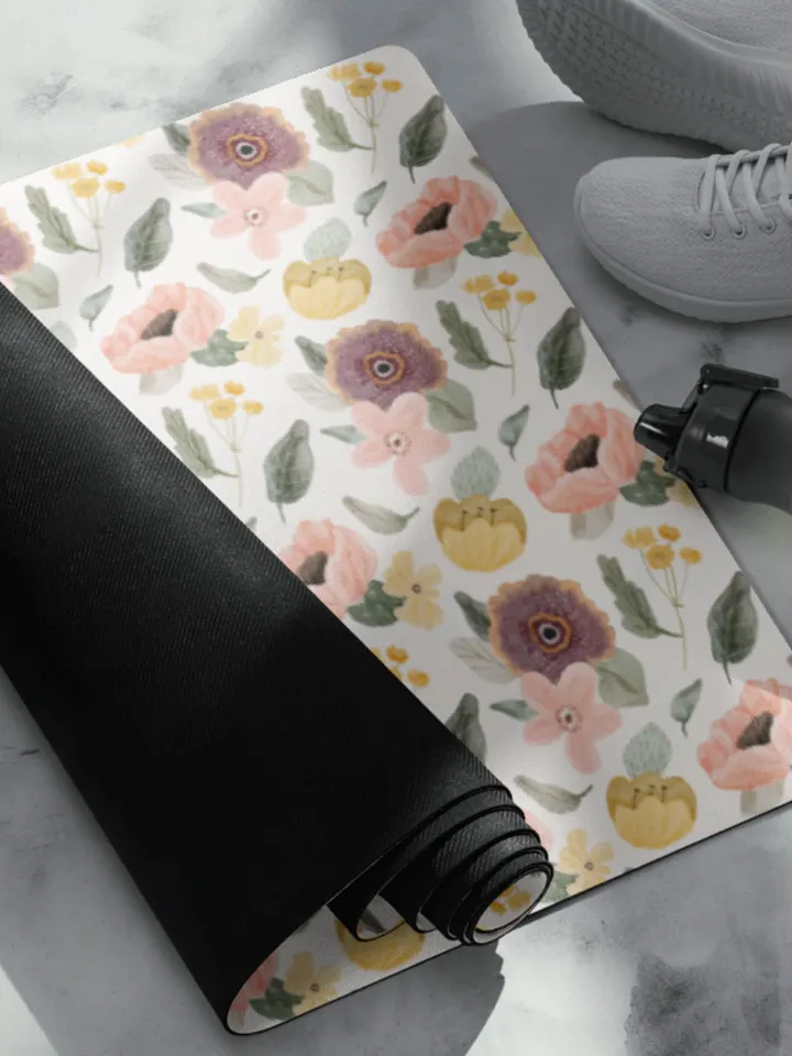Anemone Flower Pattern Yoga Mat product image (2)