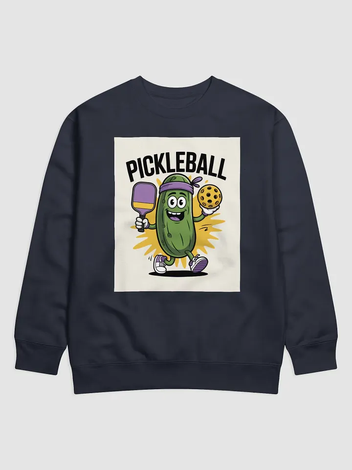 "Pickleball Power" Funny Cartoon Pickle Sweatshirt product image (1)
