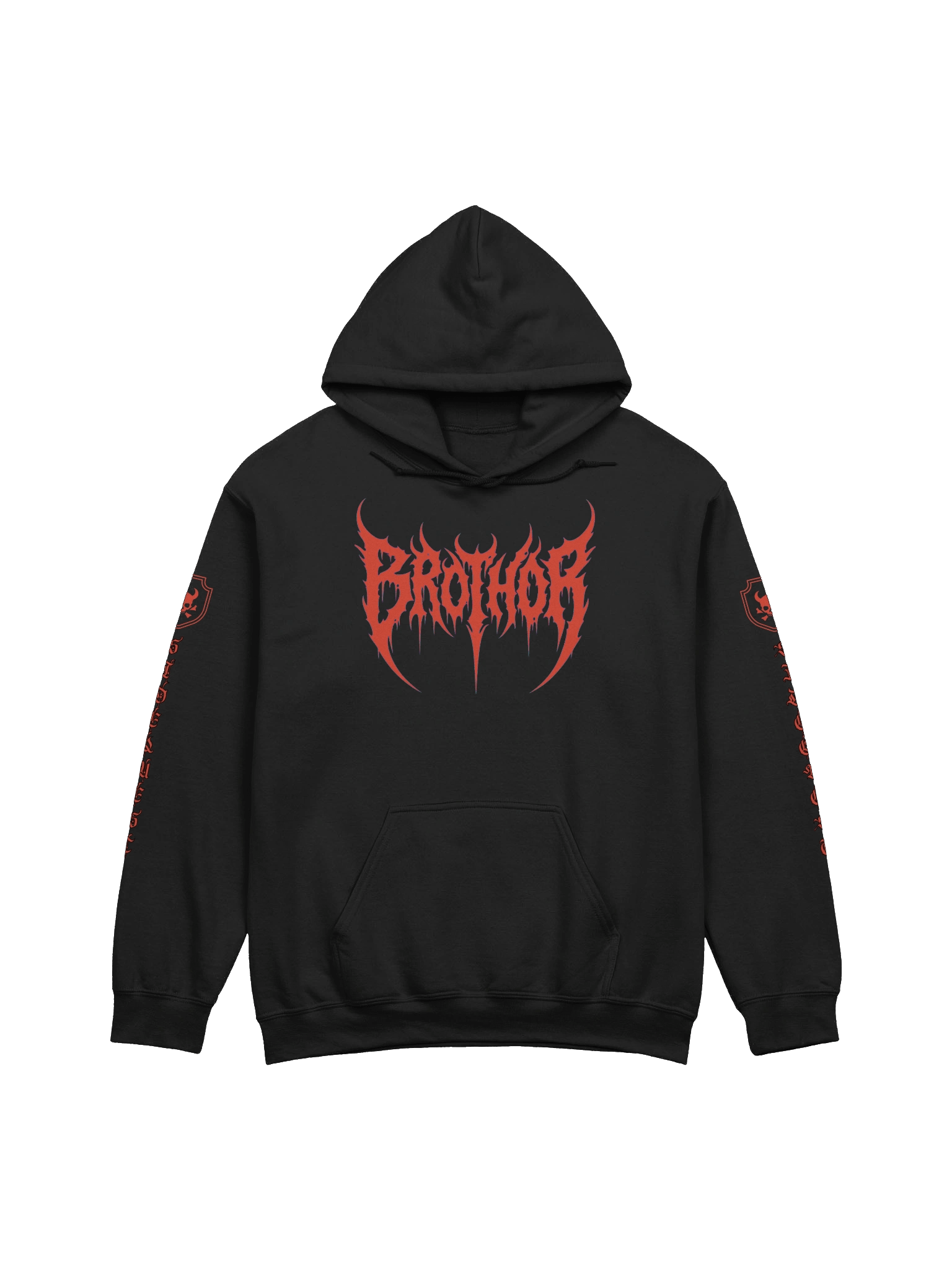 BROTHOR Hoodie (Death Metal Font - Red) product image (1)