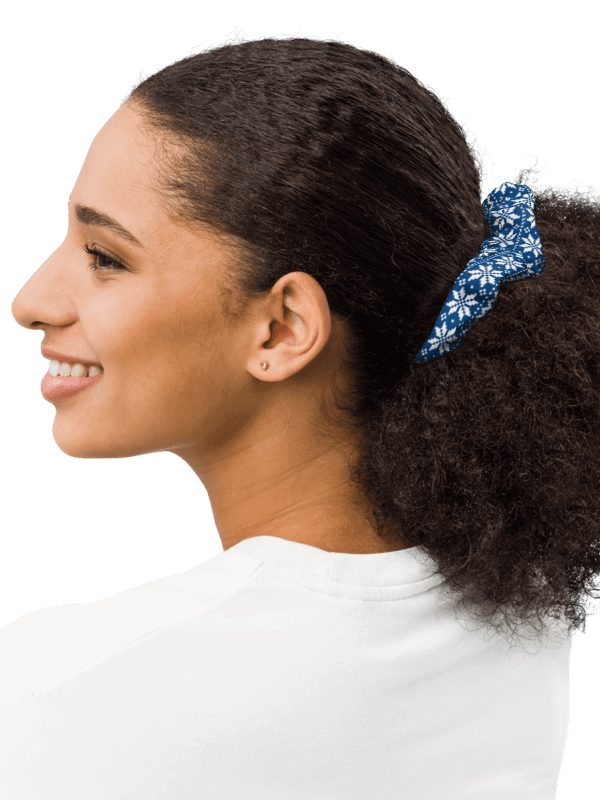 Winter Blue Snowflake Scrunchie with Bow product image (5)