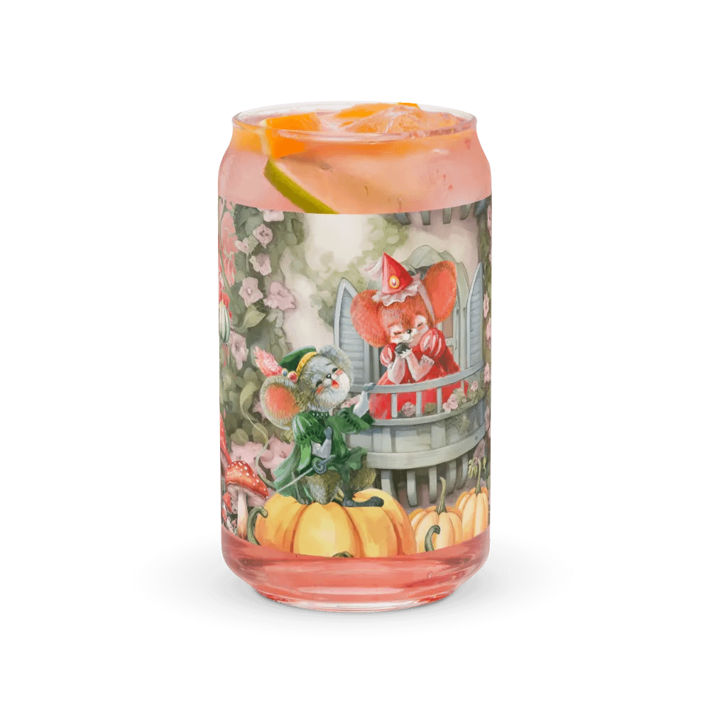 Four Seasons of Love: Autumn Serenade Can-Shaped Glass | Fall Romance Drinkware product image (7)