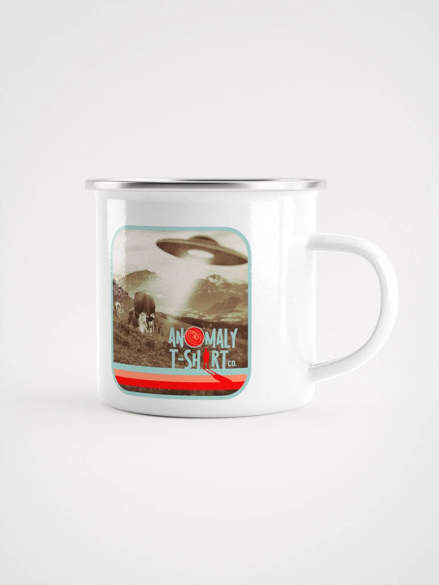 Vintage UFO Cattle Abduction Enamel Mug product image (2)