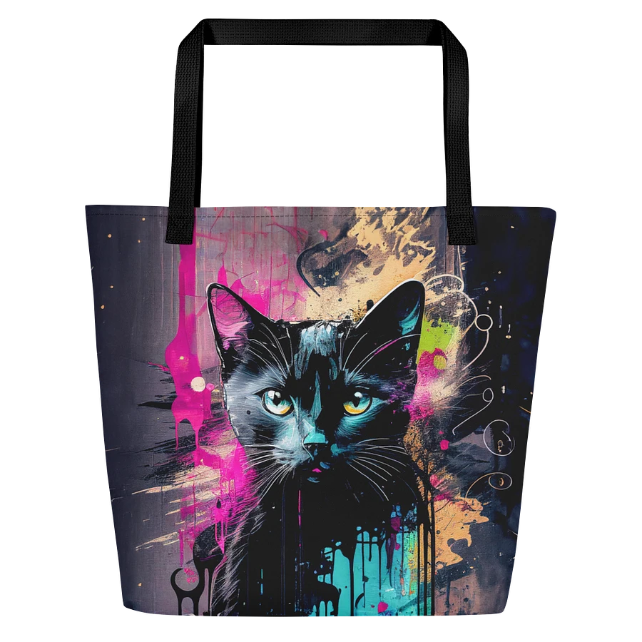 Graffiti Inspired Black Cat Tote Bag product image (1)