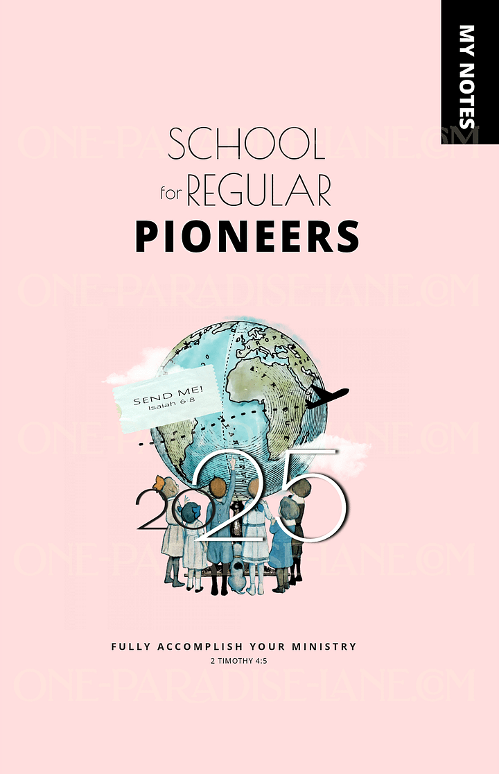 2025 Regular Pioneer School Digital Notebook | Vintage Globe Dusty Pink (PDF) product image (1)