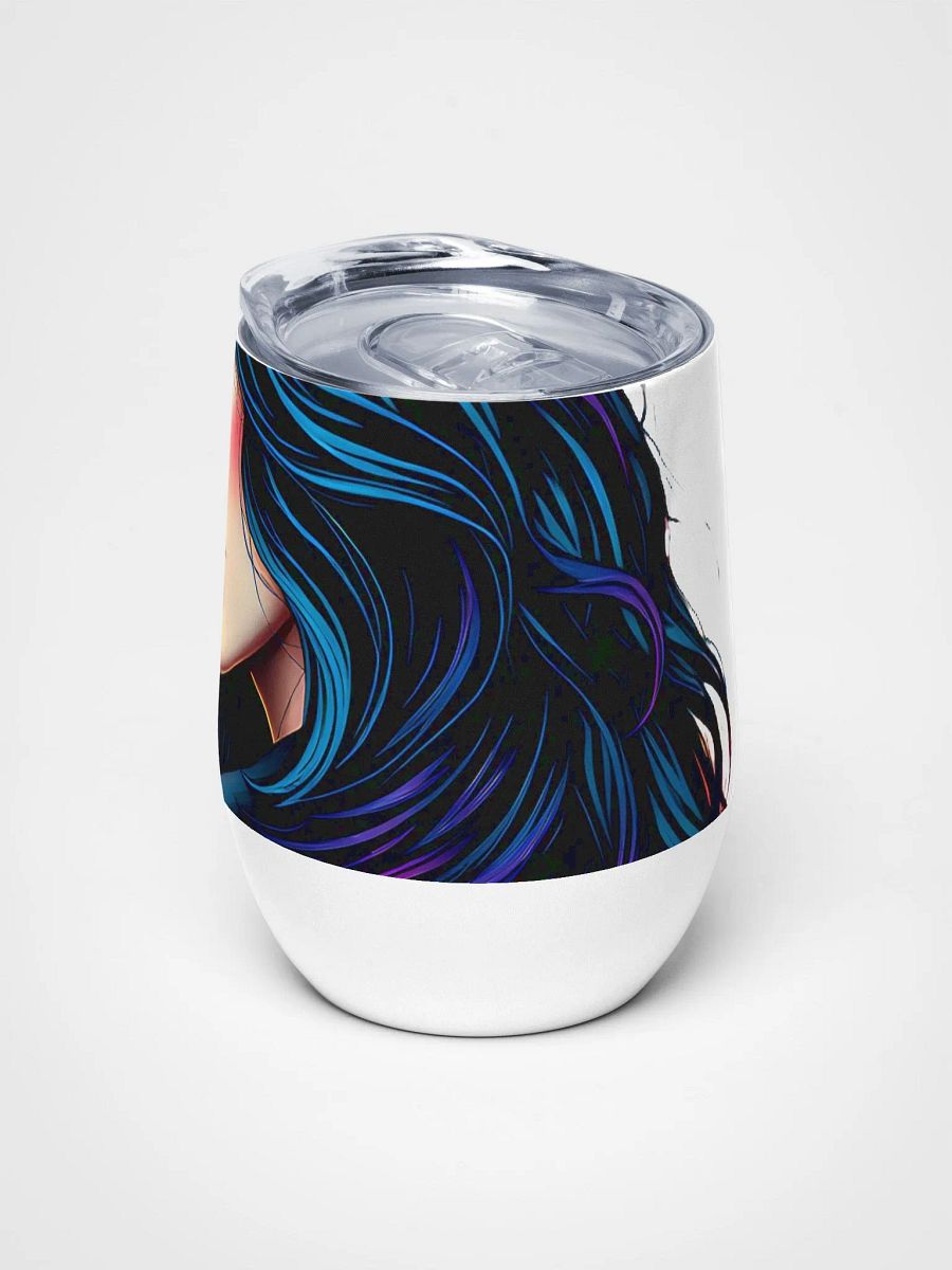 Serenity Sipper: Stylized Woman and Squirrel Wine Tumbler product image (5)