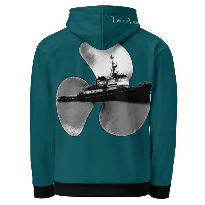 Teal Three blade prop & Jack tug Hoodie product image (1)