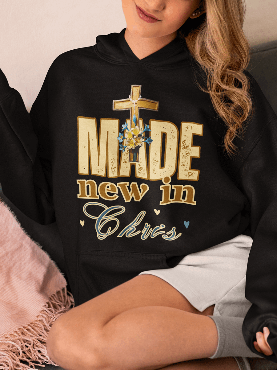 Made New In Christ Christian Gildan Hoodie. product image (1)