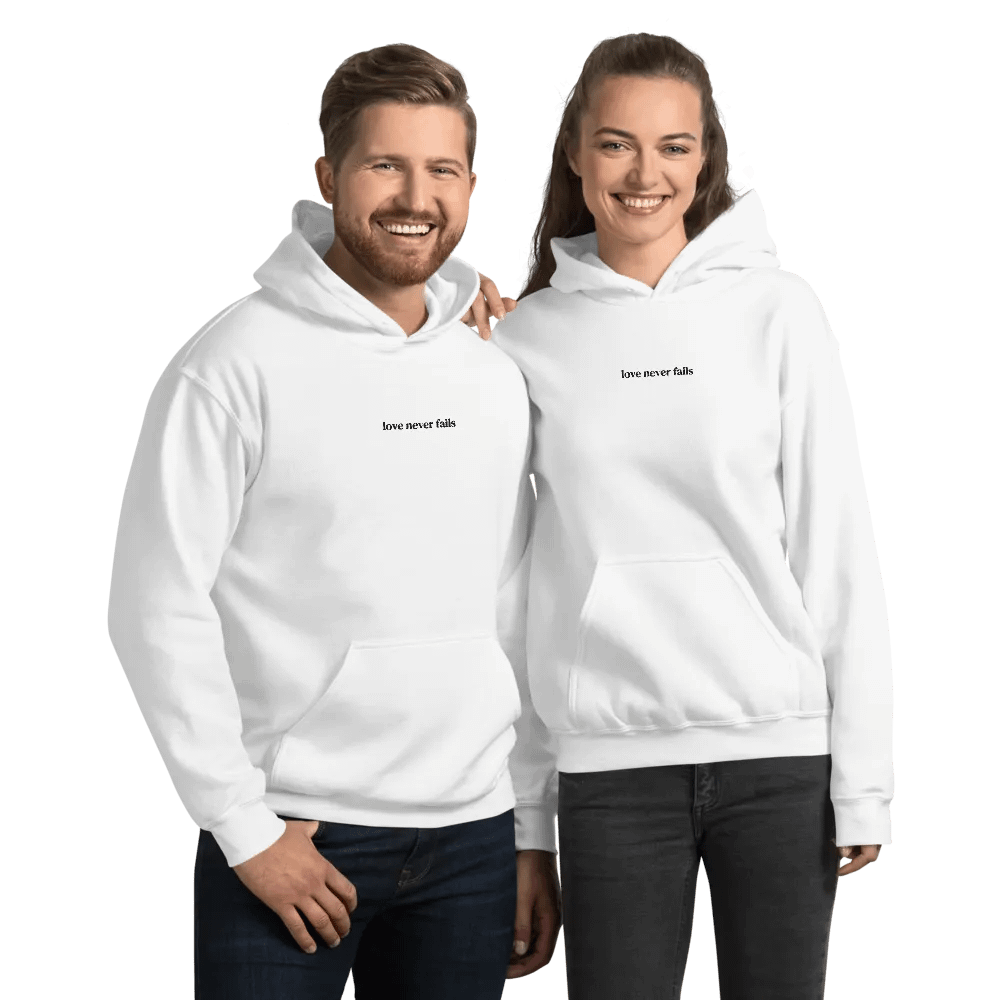 Minimalistic Unisex Love Never Fails Embroided Hoodie (Black Embroided) product image (196)