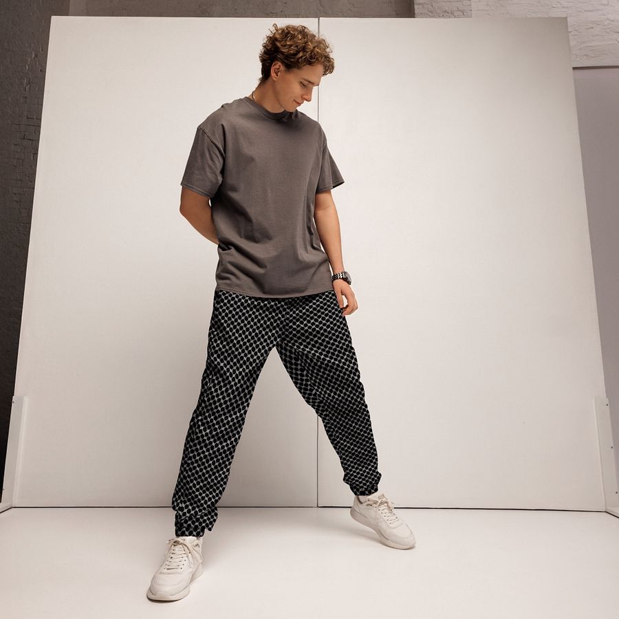 Kufiya Athletic Track Keffiyeh Pants Black & Grey product image (4)
