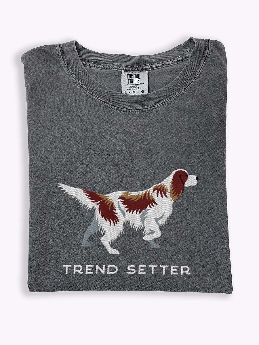Trend Setter T-Shirt(Embroidered) of an Irish Red & White Setter product image (1)