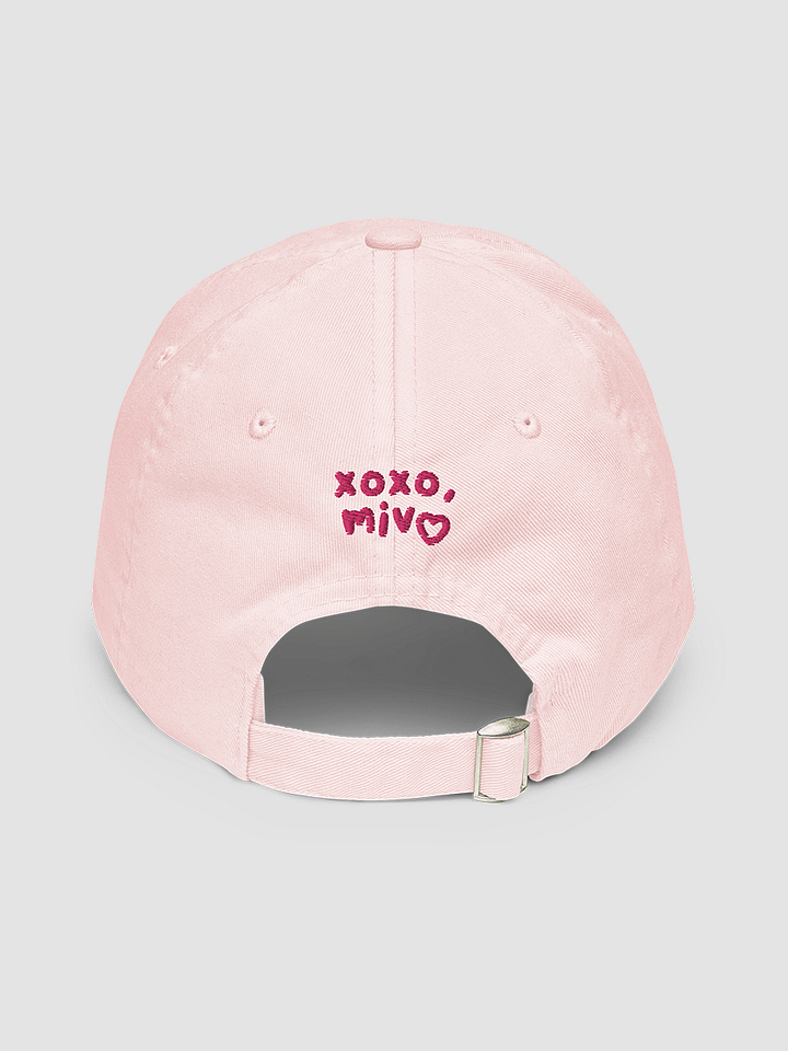 embroidered heart dad hat (pastel pink) product image (2)