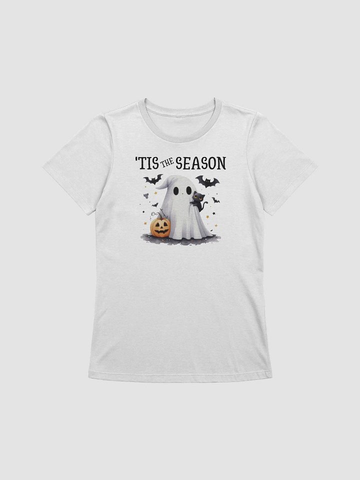 Cute Ghost & Black Cat Women's Halloween T-Shirt product image (14)