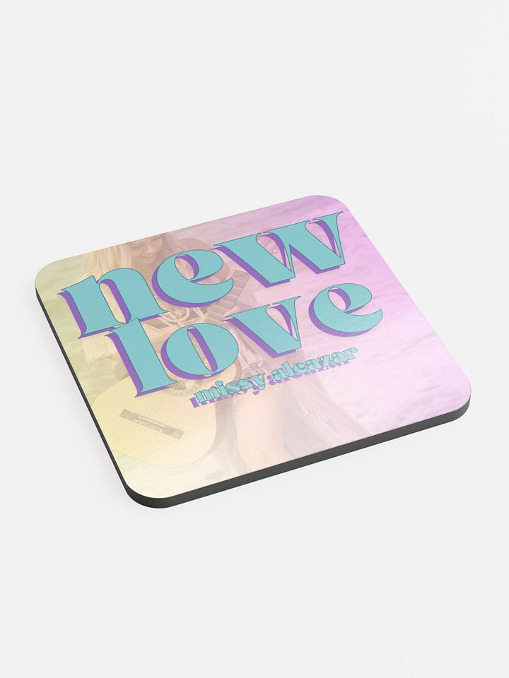 New Love glossed cork coaster product image (2)