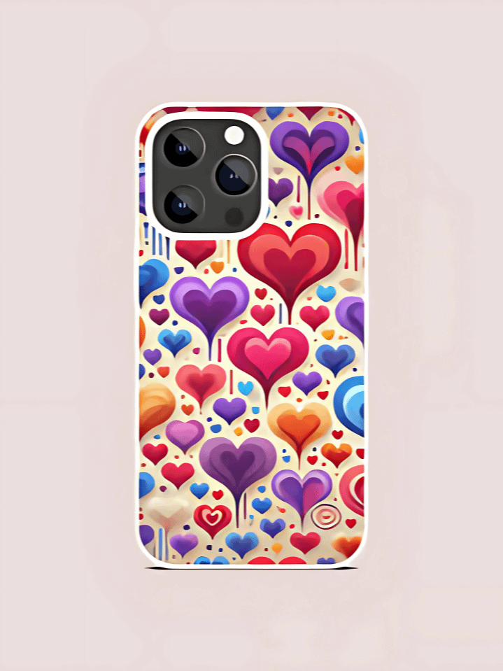 Valentine’s Day Phone Case PNG – Bright & Colorful Mixed Hearts Pattern – Sublimation-Ready Design – Instant High-Quality Download (300 DPI) product image (1)
