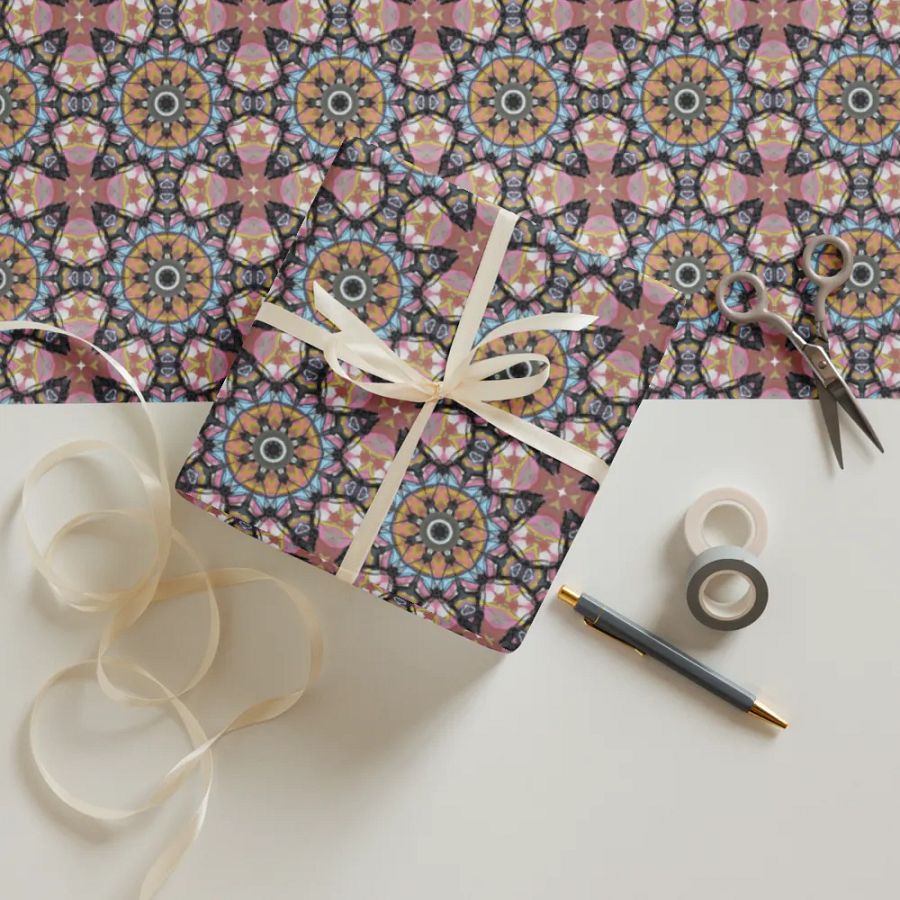 Bike Kaleidoscope Pattern WRAPPING PAPER product image (12)
