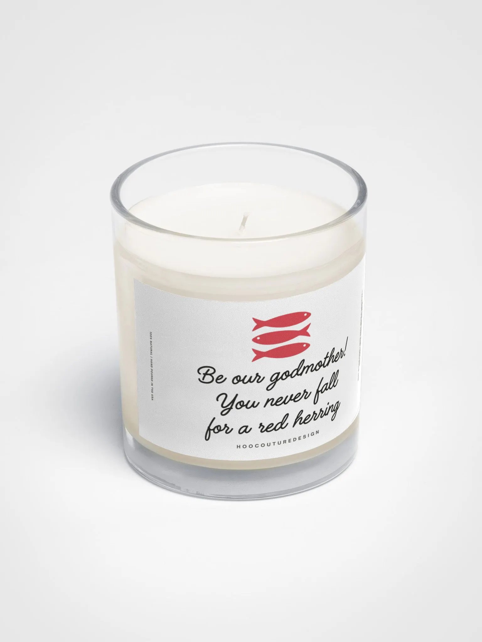 Funny gift for a godmother - Red herring - Soy wax vegan candle product image (3)