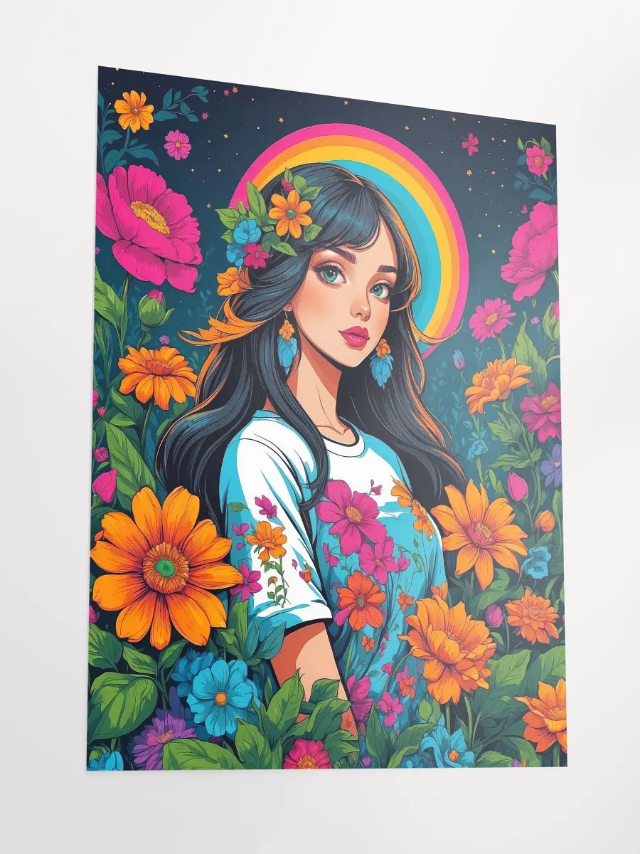 Midnight Flower Girl - Girly Poster - Medium Size 18x24 Inches product image (3)
