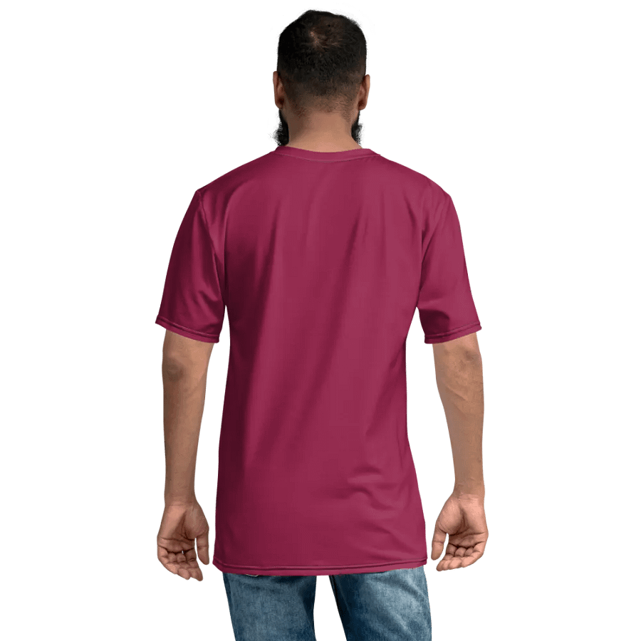 Plain Dark Red True Summer Men's Crewneck Polyester Heavyweight Premium T-Shirt by Treasure Pie product image (8)