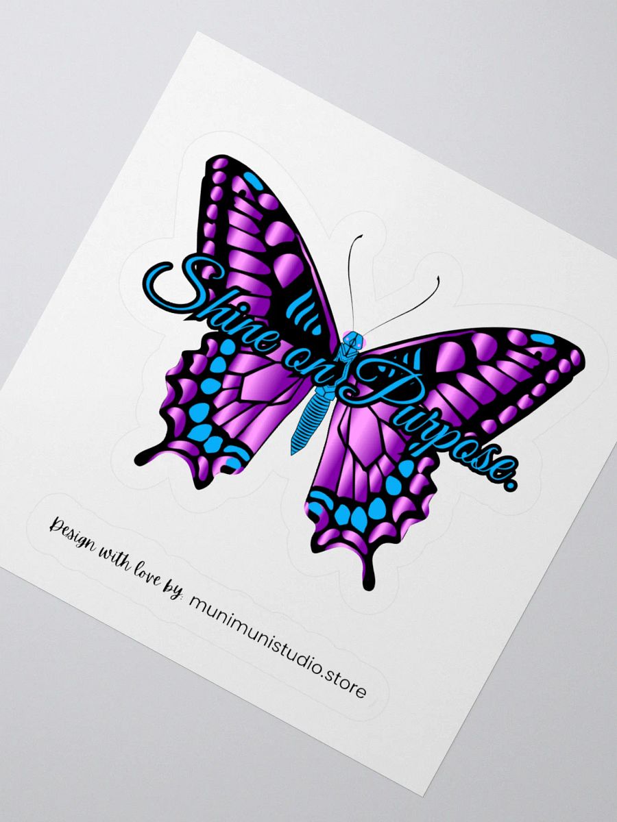 Shine in Purpose – Purple Butterfly Inspirational Quote Sticker product image (5)