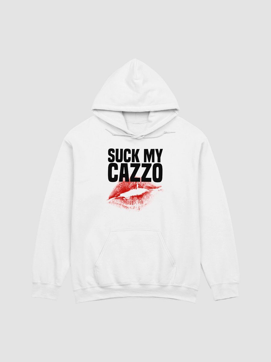 SUCK MY CAZZO hoodie white product image (1)