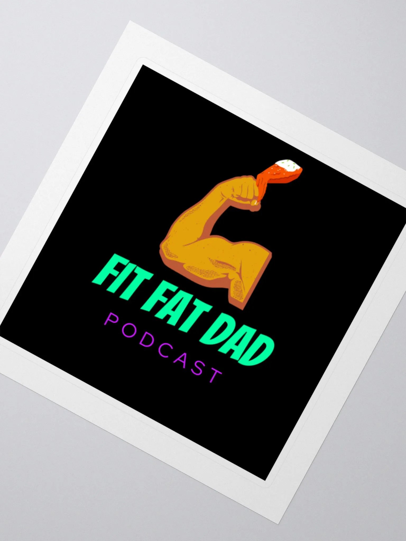 Fit Fat Dad Logo Sticker (Square) product image (2)