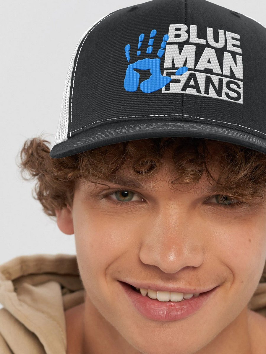 Blue Man Fans Hand Print Embroidered Trucker Cap product image (8)
