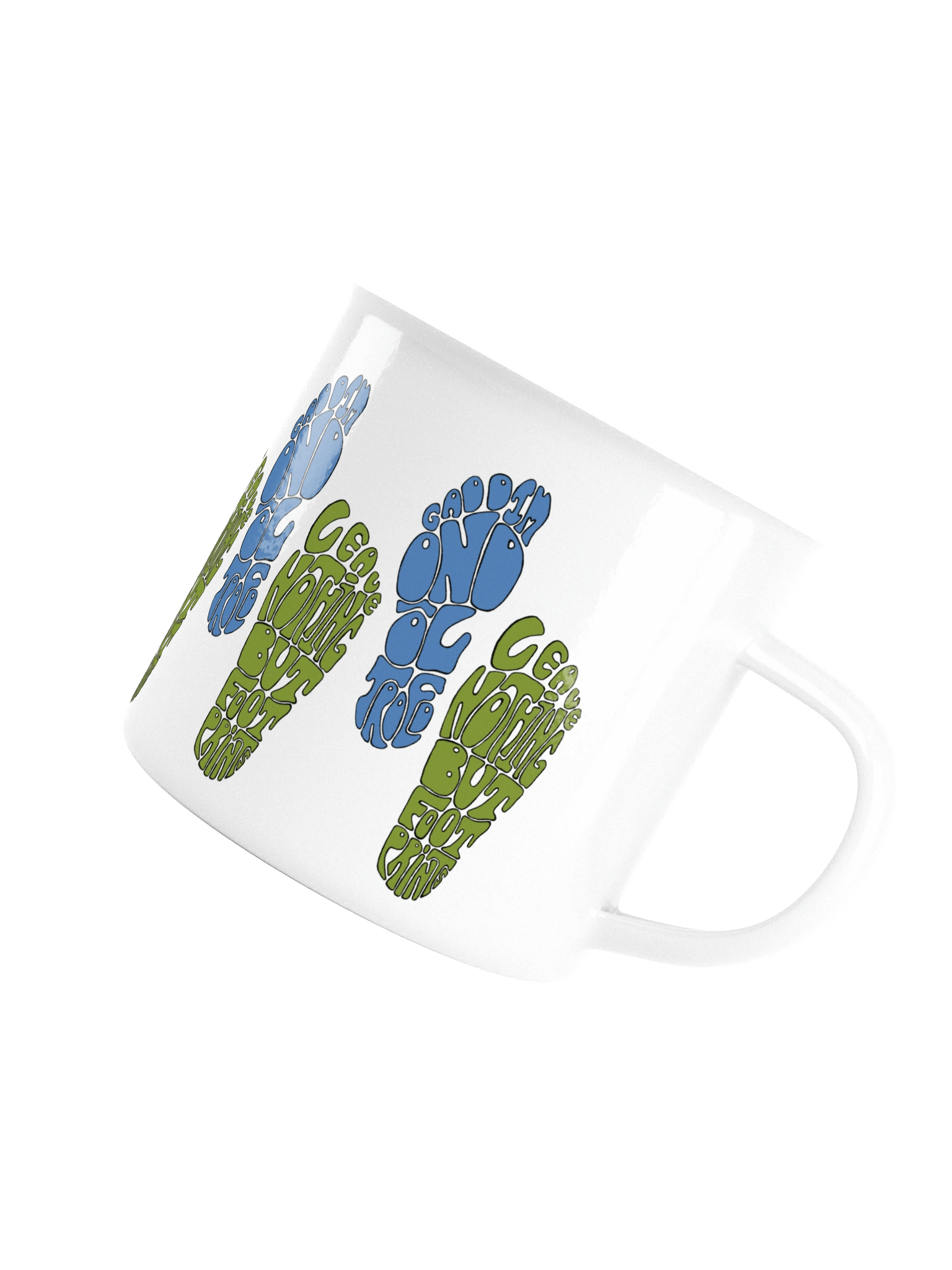 Bilingual Footprints enamel mug product image (5)