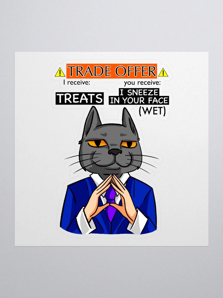 Trade Offer Human-Cat Meme Sticker product image (1)