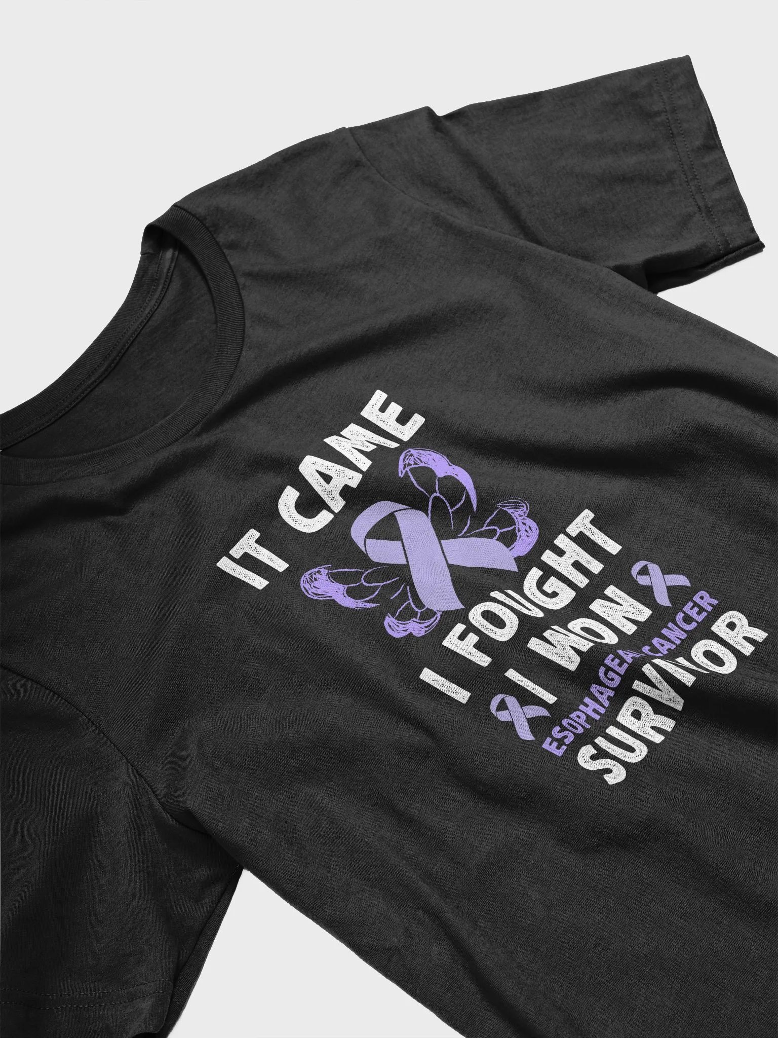 It Came We Fought I Won Esophageal Cancer Survivor Shirt | Awareness Ribbon Survivor T-Shirt product image (3)