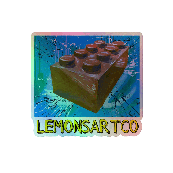 POP Brick (Red Brick/Blue Background) Holographic Stickers product image (2)