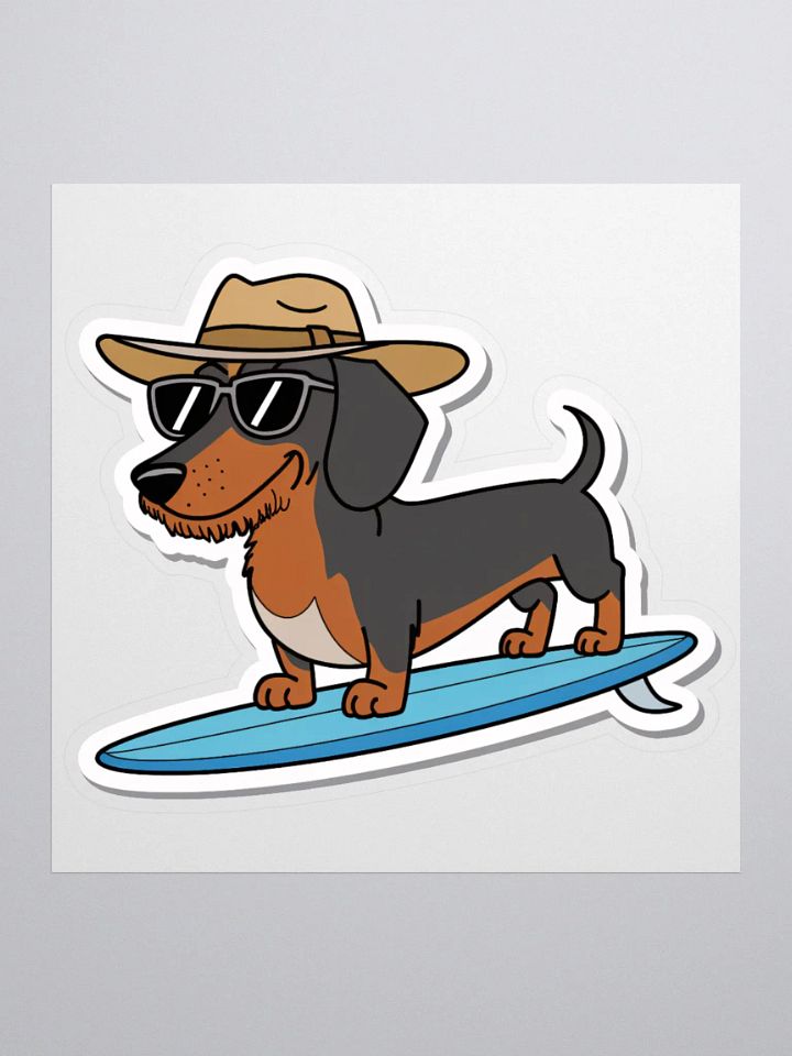 Surf's Up Dachshund Sticker product image (1)
