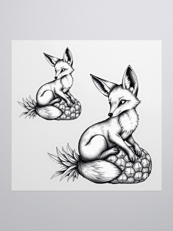 Vixen on a pineapple Ink draw vinyl sticker product image (1)