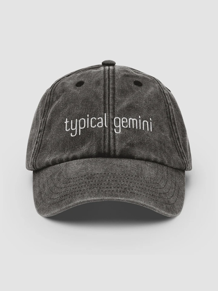 Typical Gemini Black on Black Vintage Wash Dad Hat product image (1)