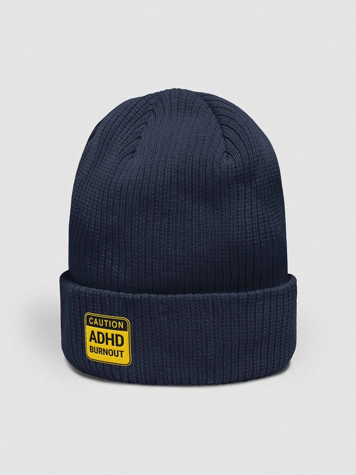 CAUTION: ADHD BURNOUT organic ribbed beanie product image (2)