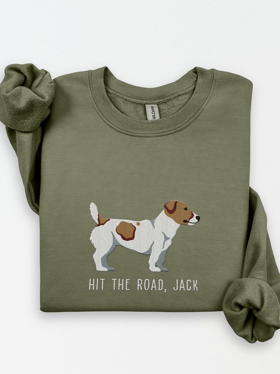 Hit the Road, Jack Sweatshirt (Embroidered) of a Jack Russell Terrier product image (1)