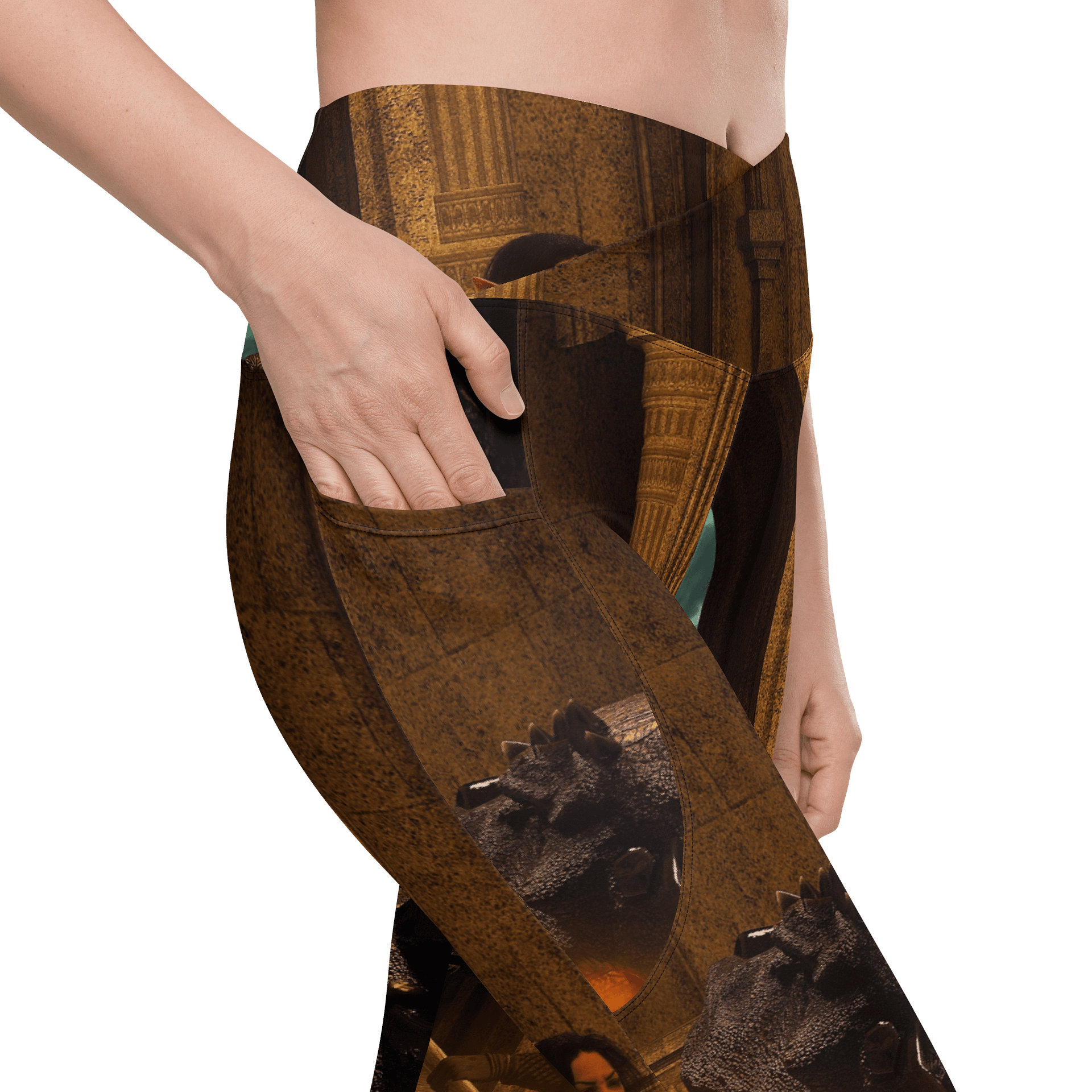 'Elven Stories - Warriors Cry Too' Crossover Leggings with Pockets product image (10)