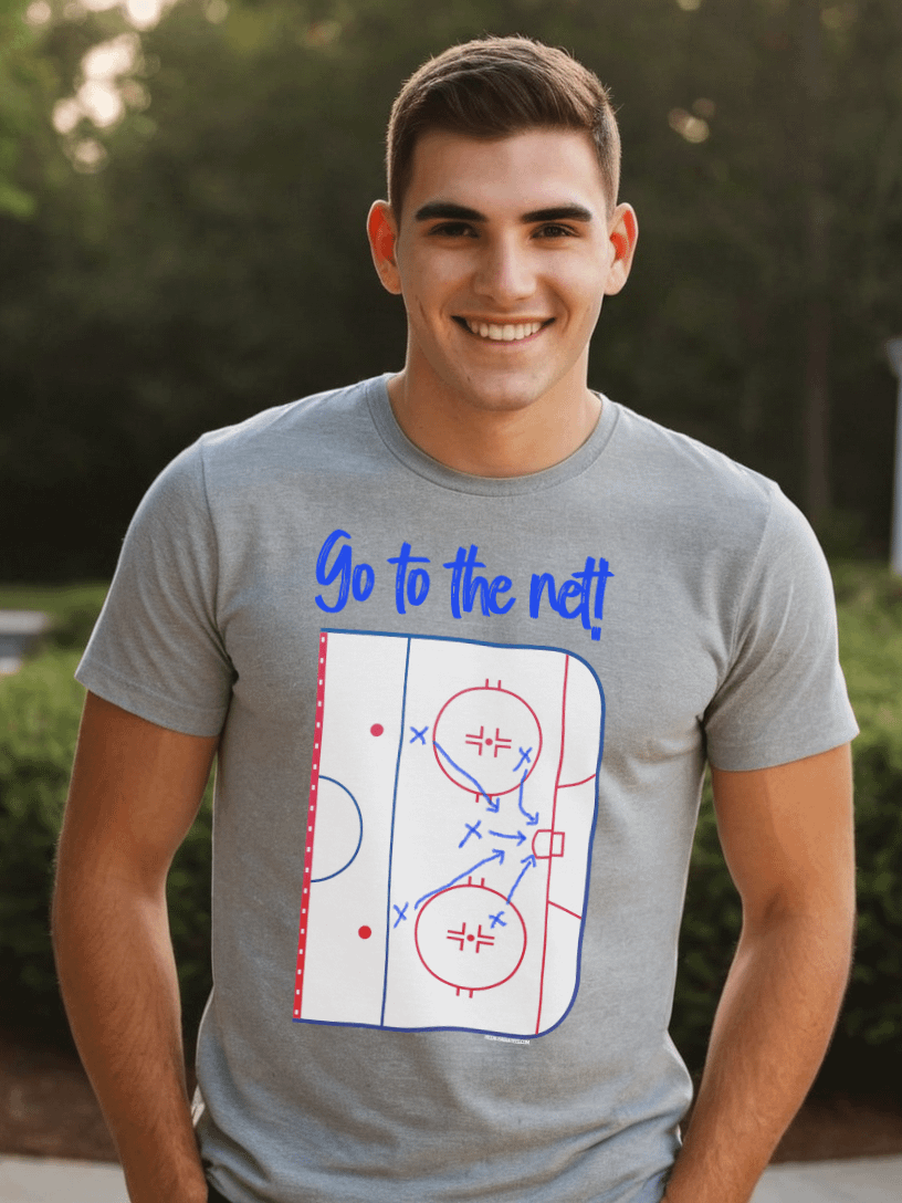 Funny Hockey T-Shirt - Go to the Net - Beer League Hockey Shirt for Men – Gift for Hockey Players & Net Front Guys product image (1)