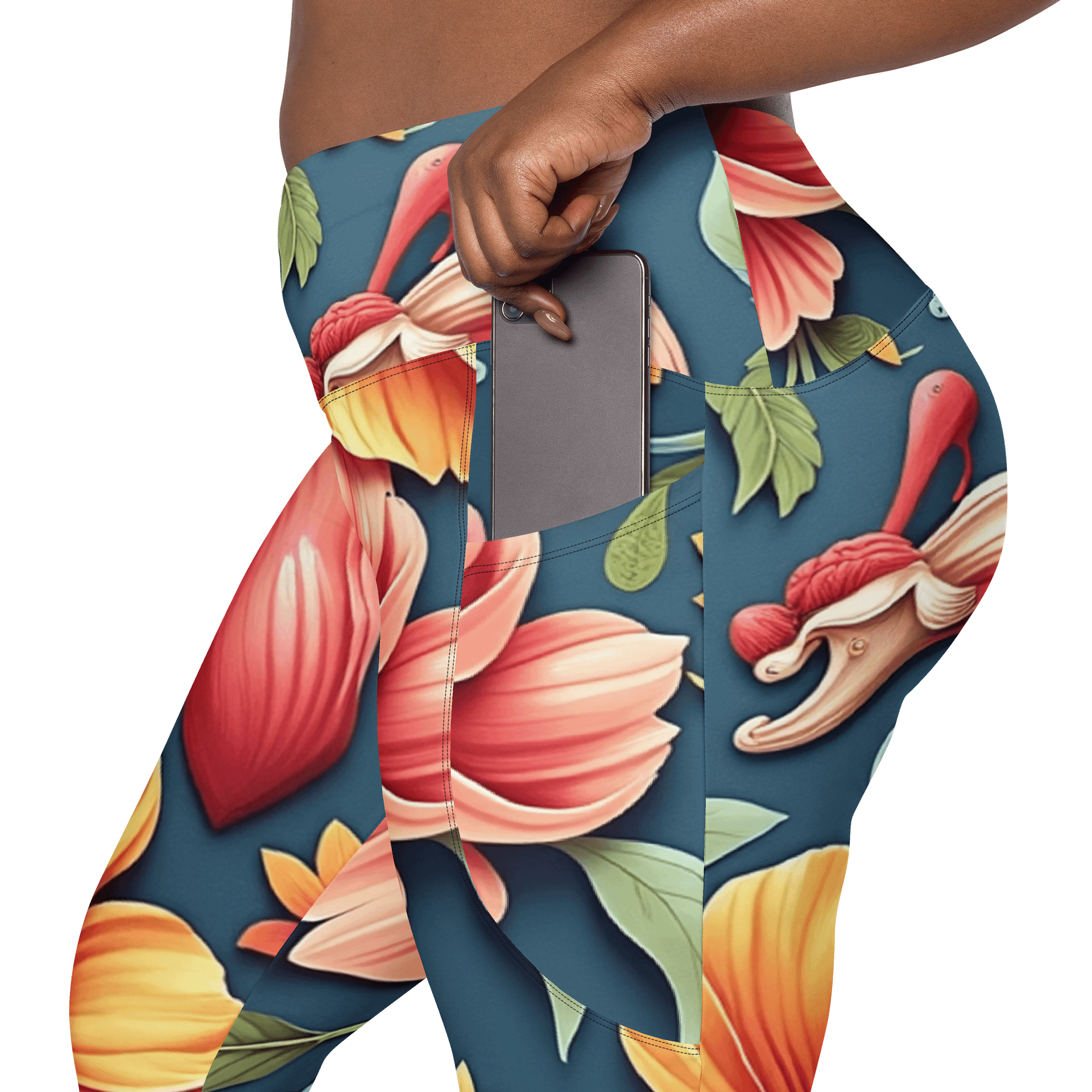 Barry Grady 'Floral Fiesta' Crossover Leggings with Pockets product image (8)