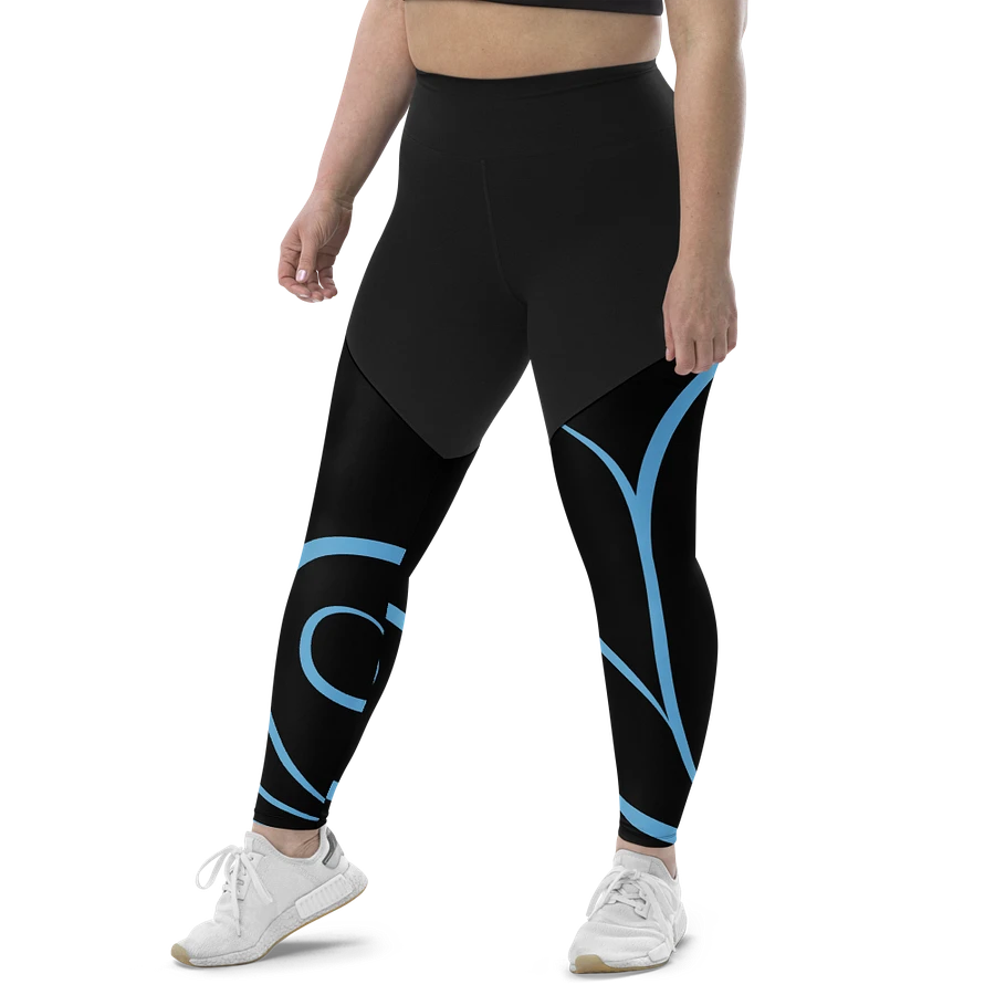 Flowing Blue Flourish All-Over Print Sports Leggings product image (18)