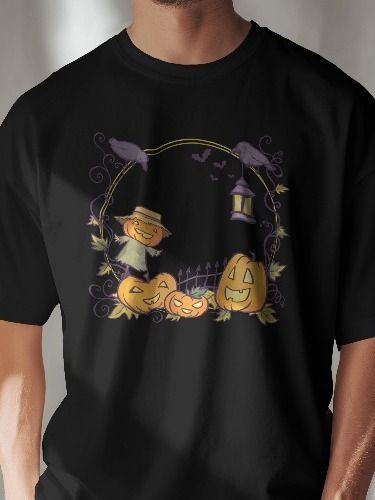 Halloween Season Harvest Moon Scarecrow T-Shirt product image (8)