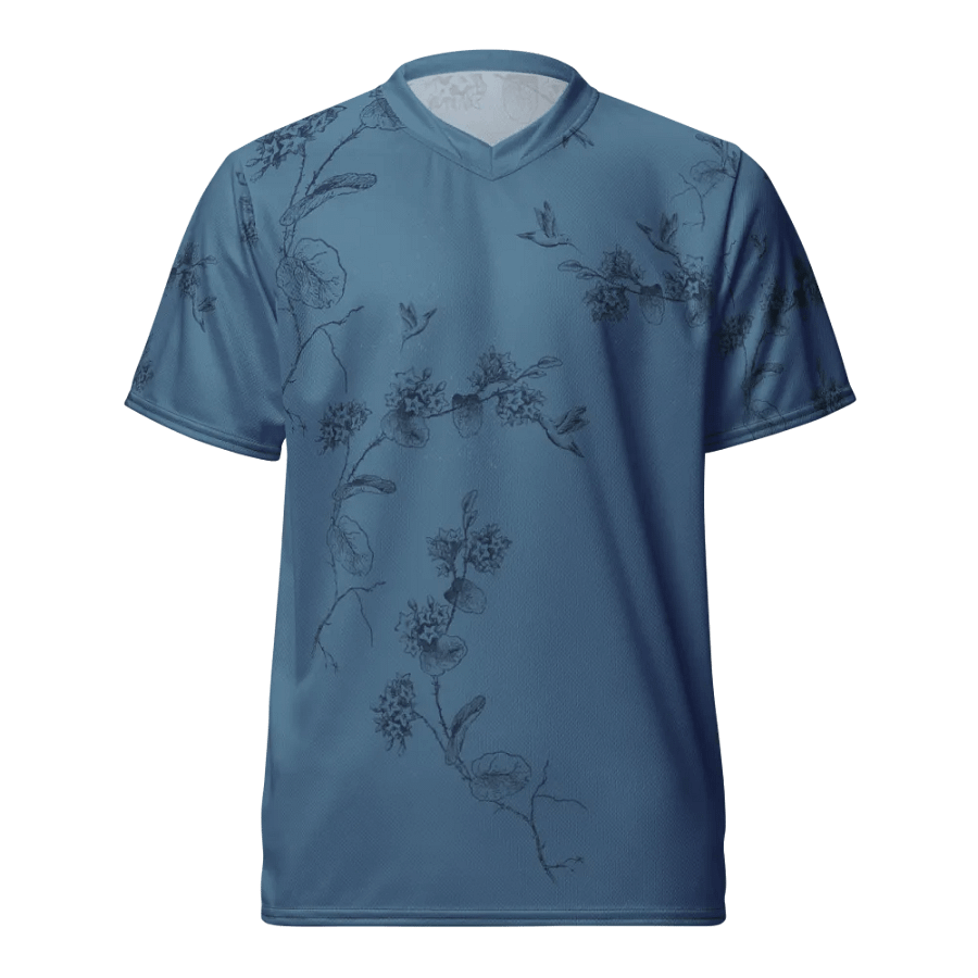Unisex T shirt with hummingbird design. Muted blue. I del for the outdoors erson who loves birding and nature product image (3)