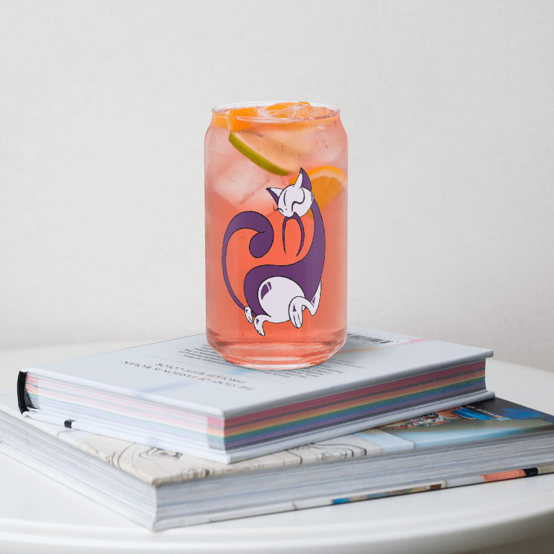 Calming Purple Cat Can-Shaped Glass product image (9)