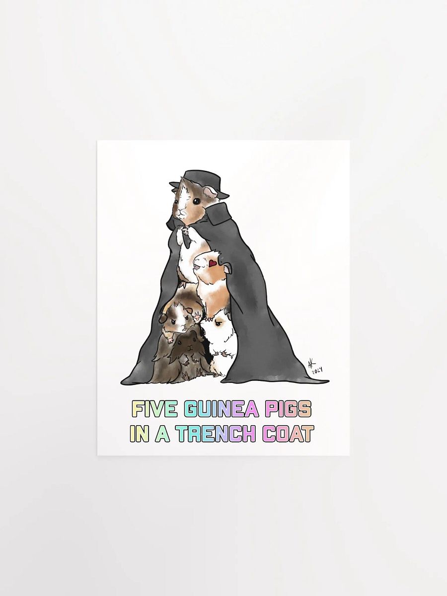 Five Guinea Pigs in a Trench Coat Art Print product image (1)