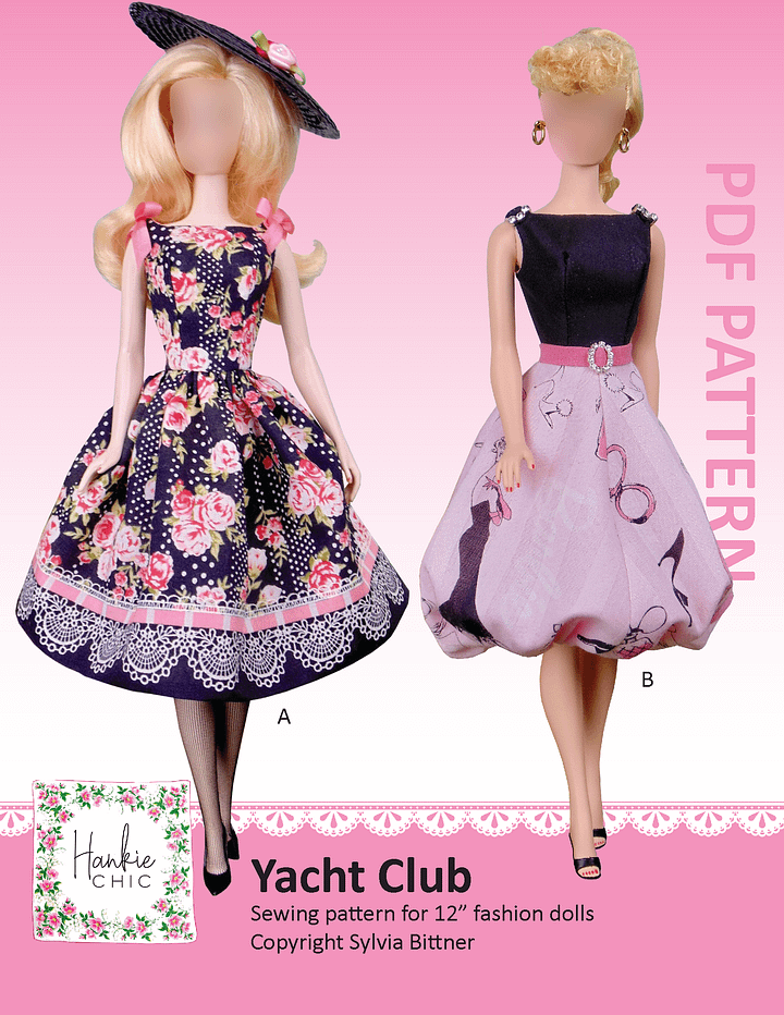 Yacht Club sewing pattern for 12" fashion dolls product image (1)