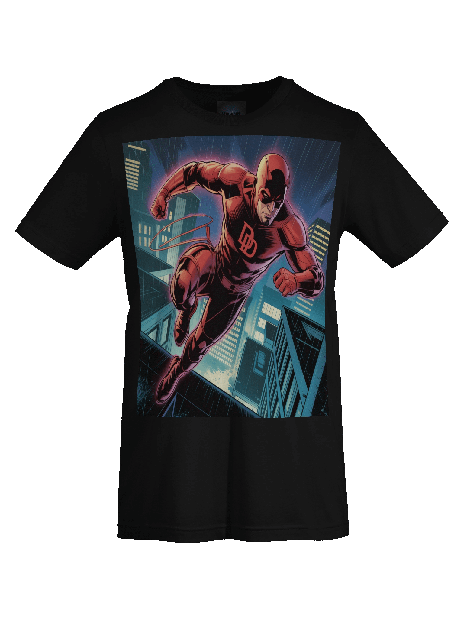 Neon Abyss: Daredevil Rooftop Eclipse T-Shirt product image (1)