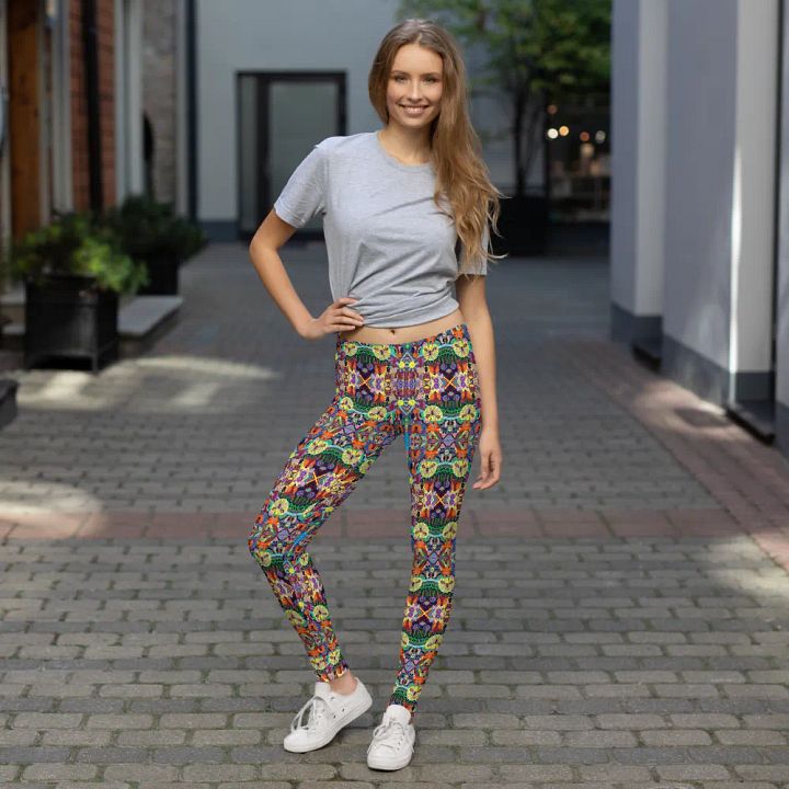 Abstract Doodle Art Animals Ladies Leggings product image (1)