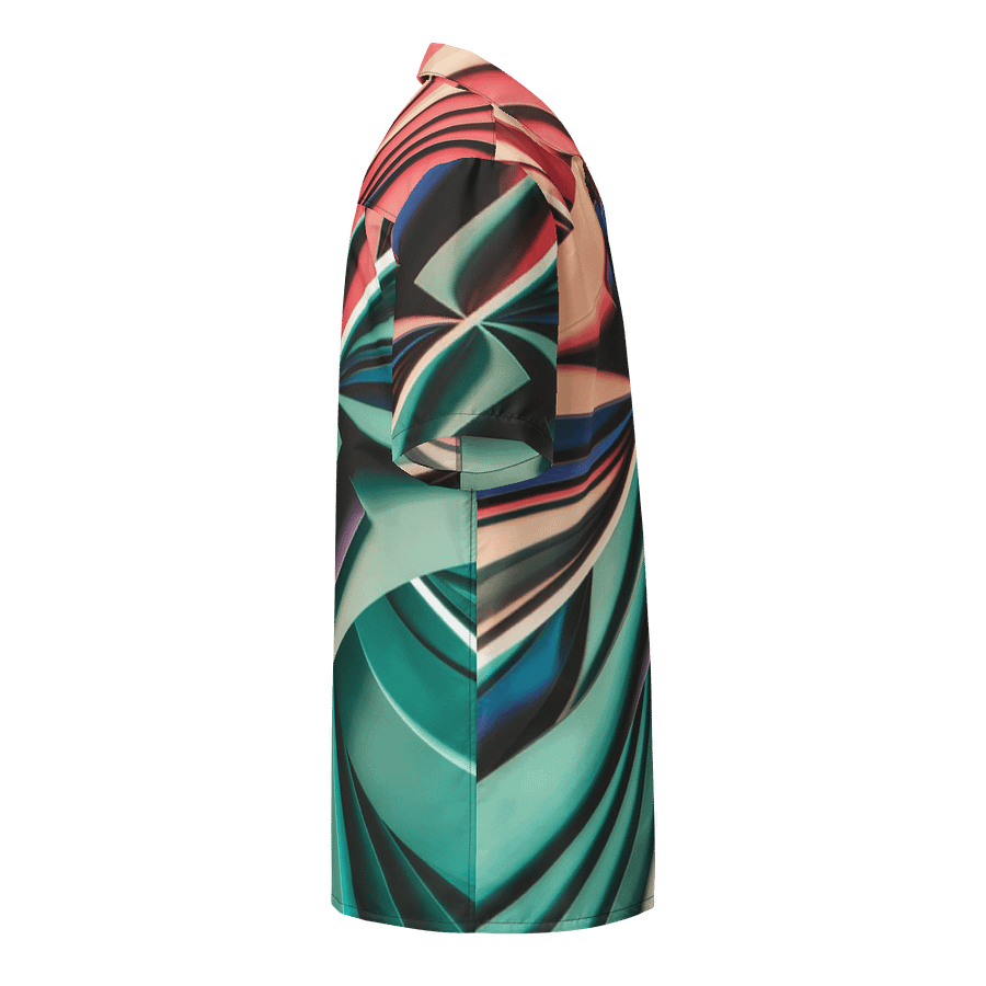 Graphic Grove Abstract Geometric Unisex Hawaiian Shirt - Vibrant Teal & Multi-Colour Design product image (4)