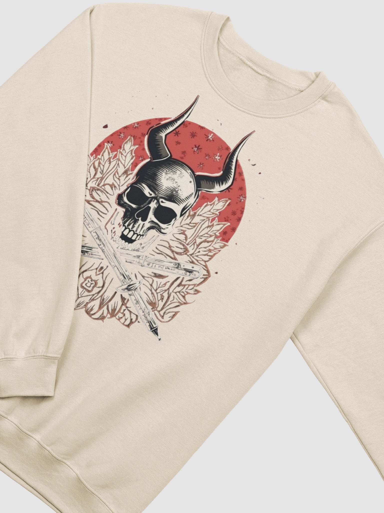 Menacing Skull and Swords Crewneck Sweatshirt product image (2)
